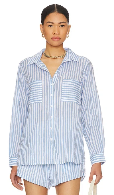 Seafolly Beach Shirt In Baby Blue