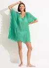 Seafolly Beached It Amnesia Kaftan Jade In Green