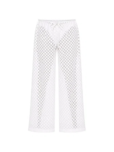 Seafolly Beachedit Drawstring Lace Trousers In White