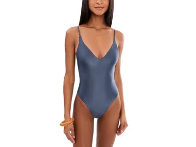 Seafolly Belle V-neck One-piece In Blue