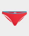 Seafolly Contrast-trim Hipster Bikini Bottoms In Orange