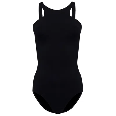 Seafolly Black Active High Neck Maillot