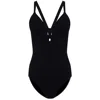Seafolly Black Active Long Fit Maillot In Black