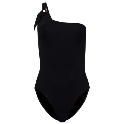 Seafolly Black One Shoulder Maillot