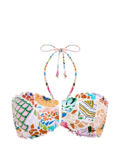 Seafolly Boheme Mosaic-print Bikini Top In Multi