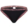 Seafolly Brazilian Bikini Bottoms With Contrast Banding In Black