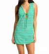 Seafolly Calypso Open Stitch Cover-up Minidress In Green