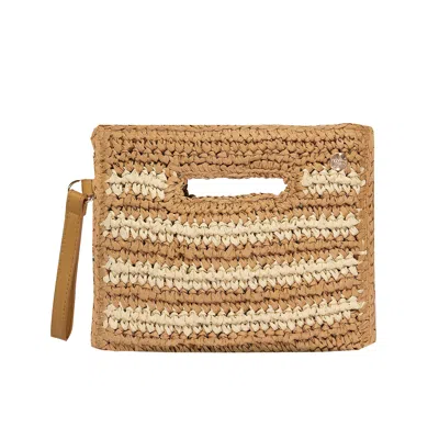 Seafolly Carried Away Stripe Clutch Natural