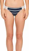 Seafolly Castaway Stripe Rouleau Bikini Bottom In Indigo In Blue