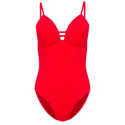 Seafolly Chilli Quilted Maillot In Red