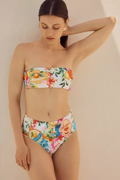 Seafolly Ciao Bella High-waist Bikini Bottoms In White