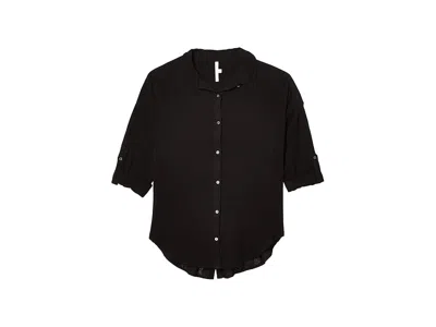 Seafolly Classic Beach Shirt Cover-up In Black