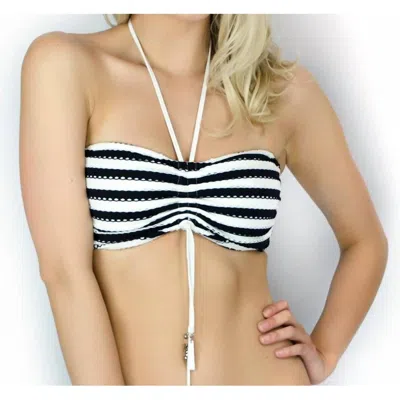 Seafolly Coast To Coast Bikini Top In Black/white In Multi