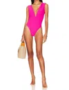 Seafolly Coco Beach Terry Capsleeve V Wireone Piece Swimsuit In Pink In Pink