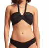 Seafolly Collective Halter Bandeau Bikini Top In Black In Black