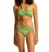 Seafolly Collective Halter Bandeau Bikini Top In Sage In Green