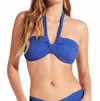 Seafolly Collective Halter Bandeau Top In Blue In Blue