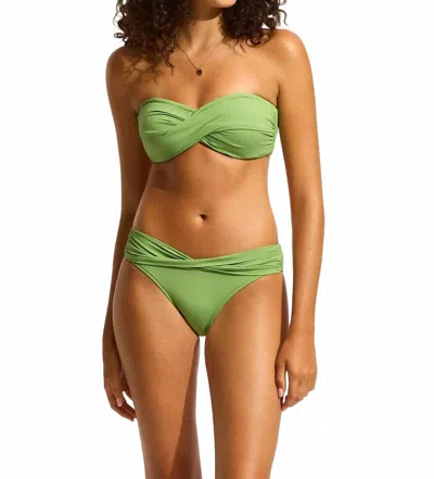 Seafolly Collective Twist Band Bikini Bottom In Green