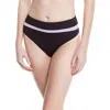 Seafolly Color Block Multi Hi-rise Bikini Bottom In Amulet Colour Block In Black