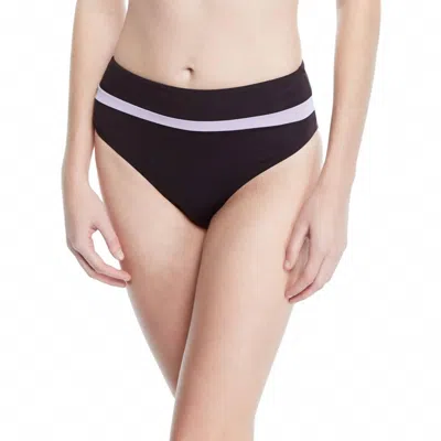 Seafolly Color Block Multi Hi-rise Bikini Bottom In Amulet Colour Block In Black
