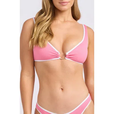 Seafolly Colorblock Ring Bikini Top In Pink