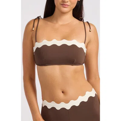 Seafolly Contrast Trim Bikini Top In Brown