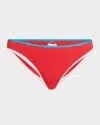 Seafolly Contrast-trim Hipster Bikini Bottoms In Flame