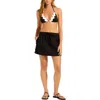 Seafolly Cotton Blend Cover-up Miniskirt In Black