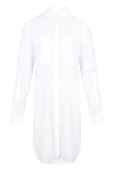 Seafolly Crinkle Twill Beach Shirt White