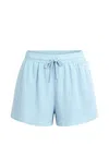 Seafolly Crinkle-texture Drawstring Shorts In Blue