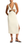 Seafolly Beach Bound Midi Dress Ecru In White