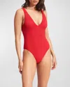 Seafolly Sea Dive Deep V-neck One-piece Swimsuit In Chilli Red