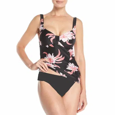 Seafolly Desert Flower Dd Tankini In Black In Multi