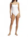 Seafolly Drawstring Side One Piece In White In White