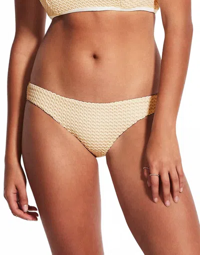 Seafolly Dream Catcher Hipster Bikini Bottom In Ecru In White