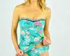 Seafolly Easy Fit Bandeau Tankini In Water Garden Evergreen