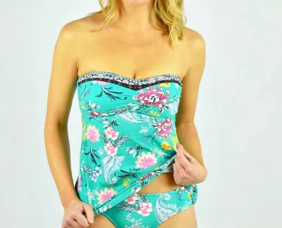 Seafolly Easy Fit Bandeau Tankini In Water Garden Evergreen In Green