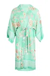 Seafolly Eden Kimono Jacket Mint In Blue