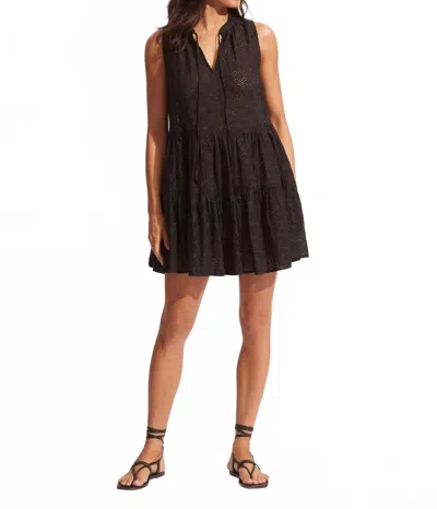Seafolly Embroidery Cover Up In Black In Brown