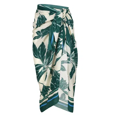 Seafolly Fleur De Bloom Pareo Sarong Evergreen In Green