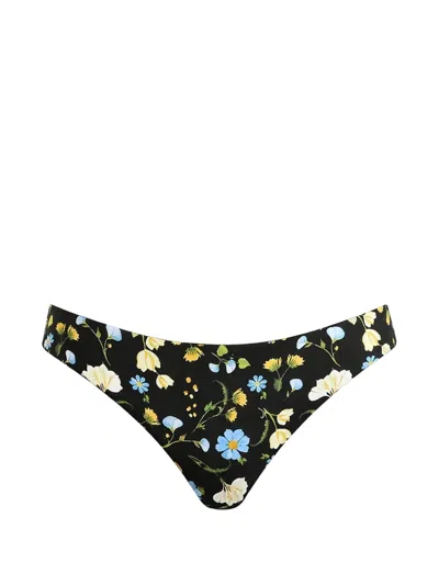Seafolly Floral Bikini Bottom In Black