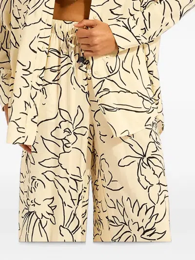 Seafolly Floral-print Drawstring Trousers In Neutrals