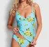 Seafolly Full Bloom Wrap Front Tankini Top In Sky In Blue