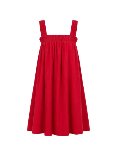 Seafolly Gathered-band Mini Dress In Red