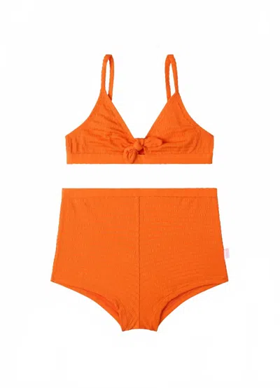 Seafolly Kids' Girl's Papillon Bikini Set In Mandarin In Orange