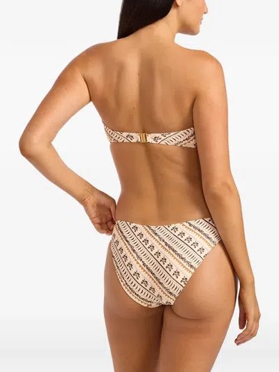 Seafolly Graphic-print Ring-detail Bikini Top In Multi