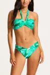 Seafolly Halter Bandeau Bikini Top In Jade