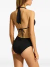 Seafolly Sea Dive Textured Triangle Bikini Top In Black