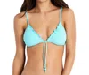 Seafolly Havana Tie Front Bralette Bikini Top In Ice In Blue