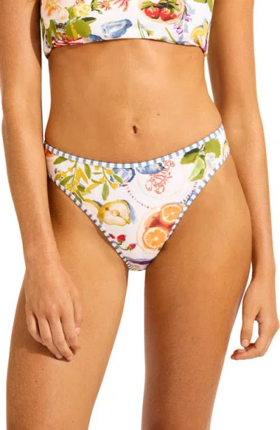 Seafolly High Cut Bikini Bottom In Green